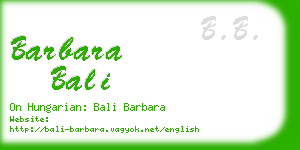 barbara bali business card